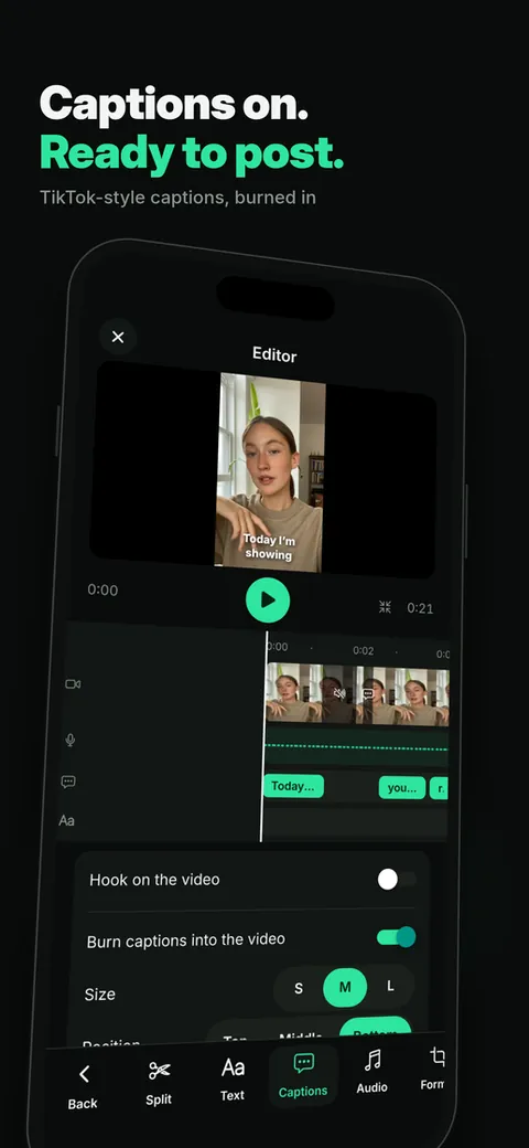 Postcut adding captions that look native